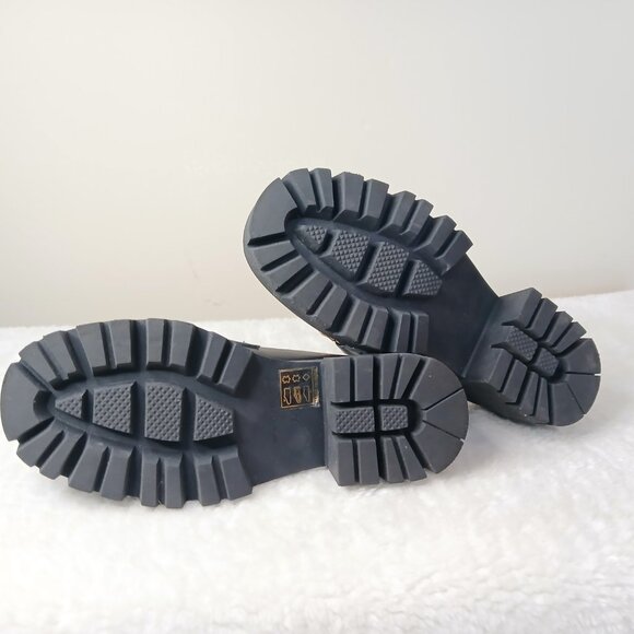 Free People Lyra Link Leather Loafer Mules Lug Sole Size EU 36.5/US 6 - Picture 7 of 12